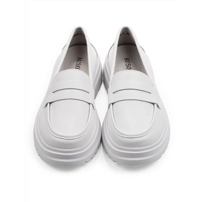 03-YG99-1 WHITE Лоферы женские (натуральная кожа)