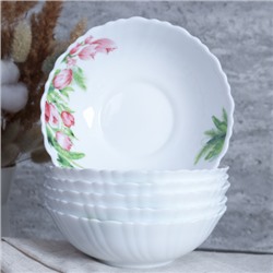 Набор суповых тарелок 6 штук 480 мл 155 мм / TW-60XN (7259) /уп 12/ Тюльпаны