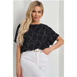 Блузка чёрная с принтом