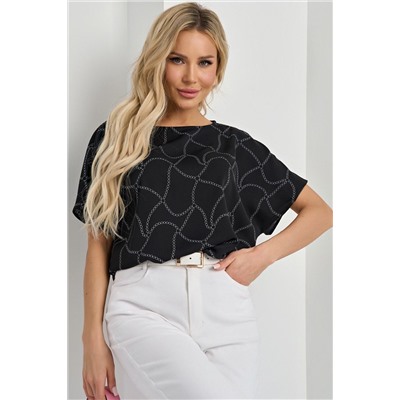 Блузка чёрная с принтом