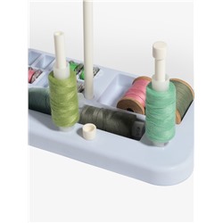 Органайзер-стойка для ниток, на подставке, 20.7×10.8×36.5 см, голубой, белый