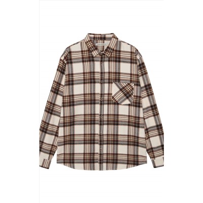 Рубашка F521-0460 milk-brown