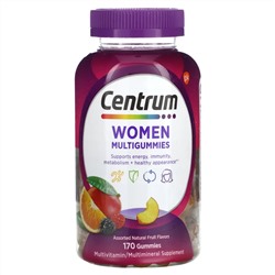 Centrum, Мультивитамины для женщин, ассорти из натуральных фруктов, 170 жевательных таблеток