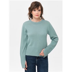 Джемпер вязаный с разрезами на рукавах