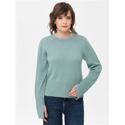 Джемпер вязаный с разрезами на рукавах