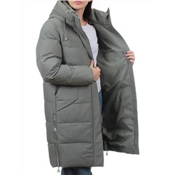 7715 GRAY/GREEN Пальто зимнее женское (200 гр. холлофайбер)