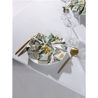 Набор салфеток с декоративными кольцами «Этель» Camellia, 40×40 см - 2 шт., 100% хлопок, саржа