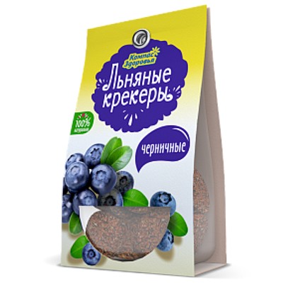 Крекеры льняные с черникой, 50 гр