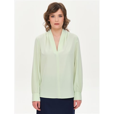 Блузка бледно-зелёная с длинным рукавом