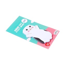 Блок для записей 35×70 мм, 30 листов «Белый котик»