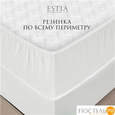 Estia ОРНЕЛЛА бел Простыня на резинке 180х200+30, 1пр.,тенсель