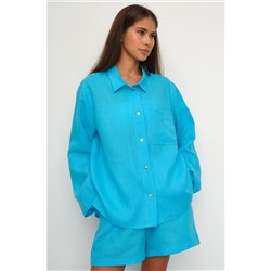 Рубашка короткая  S021_Cerulean Blue/Голубой