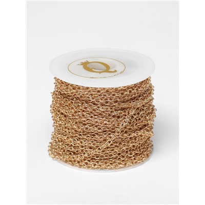 Цепочка железная без карабина на бобине, 0.11×0.11×0.1 см, L=10 м, якорная, цвет золото