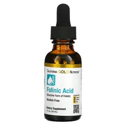 California Gold Nutrition, Фолиновая кислота, без спирта, 30 мл (1 жидк. унц.)