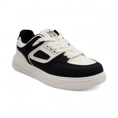 Кроссовки из натуральной кожи PDH342-1 черно белые