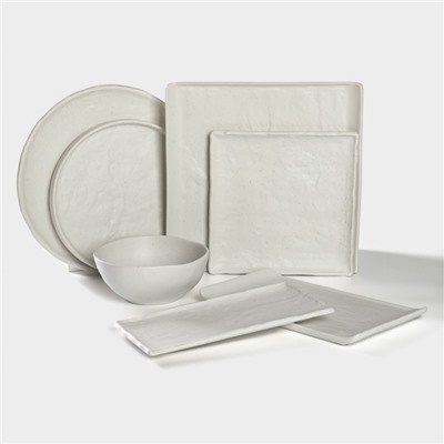 Блюдо для подачи Magistro Slate, 27.5×27.5 см, фарфор, белое