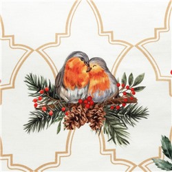 Скатерть новогодняя "Этель" "Winter robin" 144х110см, 100%хл, саржа 190г/м2
