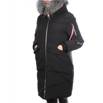 CU-19056 BLACK Пальто женское зимнее CUTEELF (200 гр. холлофайбера)