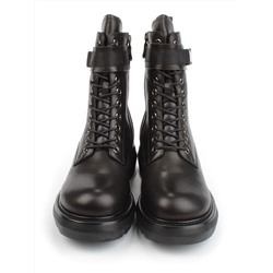 04-M2-592 BLACK Ботинки зимние женские (натуральная кожа, натуральный мех)