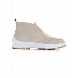 01-5280-10 LT. BEIGE Ботинки демисезонные женские (натуральная замша, байка)