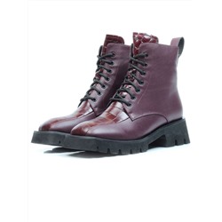 01-CG34-2 WINE Ботинки демисезонные женские (натуральная кожа, байка)