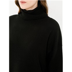 Водолазка вязаная чёрная с длинными рукавами