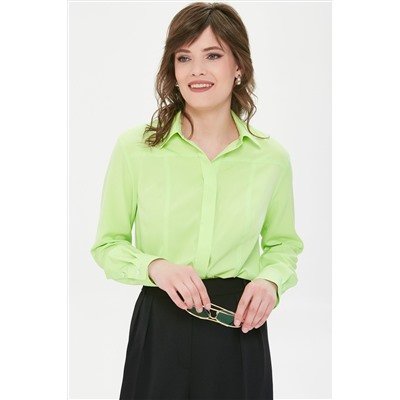 Блузка с потайной застёжкой лимонного цвета