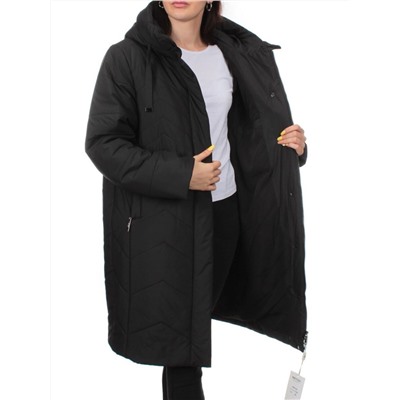 1135 BLACK Пальто зимнее облегченное женское (холлофайбер 150 гр.)