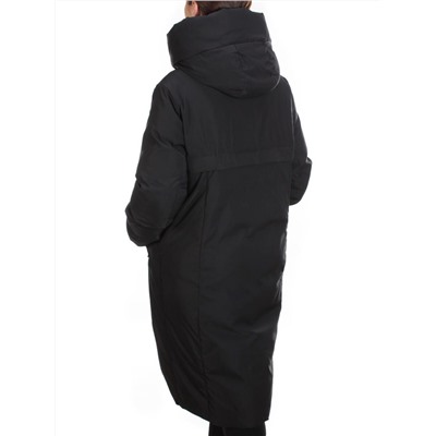 2236 BLACK Пальто женское зимнее AKIDSEFRS (200 гр. холлофайбера)