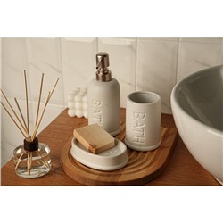 Набор для ванной «Бэкки», 3 предмета, мыльница, дозатор для мыла, стакан, белый