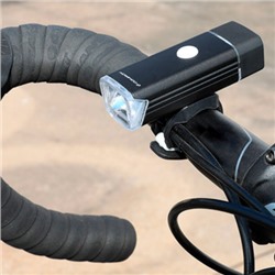 Фонарь передний COMIRON "FR18" корпус: алюминий +ABS свет CREE XPG LED 350m; аккум: 3.7V 2000 mAh USB влагозащищённый, индикация заряда /уп 120/
