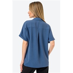 Женская рубашка с коротким рукавом из ткани-жатка Happyfox