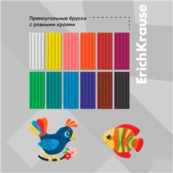 Пластилин ErichKrause Basic,12 цветов, 192 г, в картонной упаковке