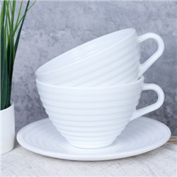 Чайный набор 12 предметов 230 мл Риф белая / N-BWB230BWBD60-6 (WHITE) /уп 8/