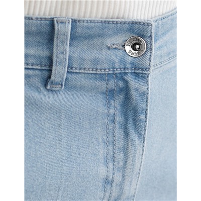 Прямые джинсы из эластичного плотного денима