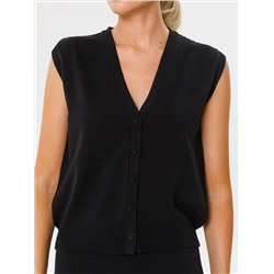 Жилет вязаный чёрный