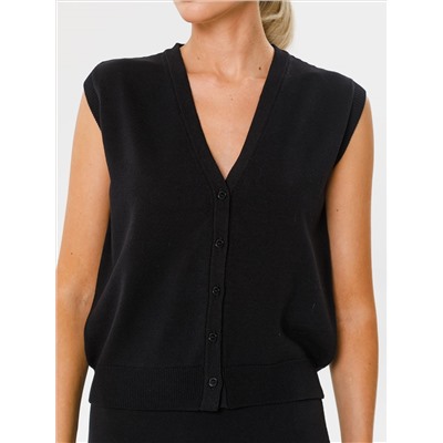 Жилет вязаный чёрный