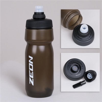 Бутылка для воды велосипедная ZEON WB230 гоночная, клапан NEW кэмэлбак, пищевой hi-quality PP, 700ML цвет black/уп100