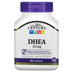 21st Century, DHEA, 25 мг, 90 капсул