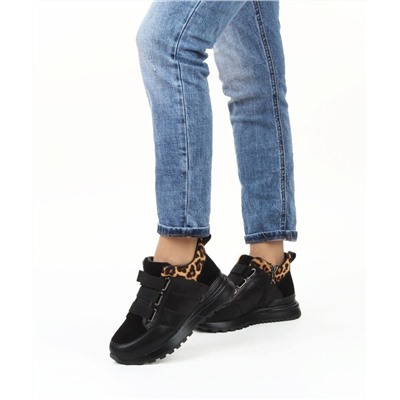 01-A226-4B BLACK Ботинки демисезонные женские (натуральная кожа, натуральная замша)