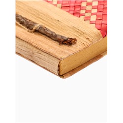 Записная книжка плетёная, 48 листов, 17×22×2 см, бежево-розовая