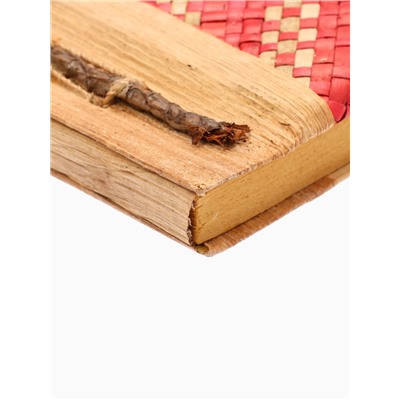 Записная книжка плетёная, 48 листов, 17×22×2 см, бежево-розовая