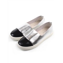 06-H1C-1MT BLACK/SILVER Туфли женские (натуральная кожа)