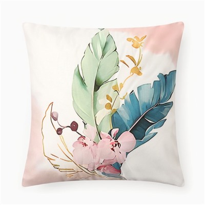 Наволочки декоративные набор 4 шт. «Этель. Тропики», 40×40 см, велюр