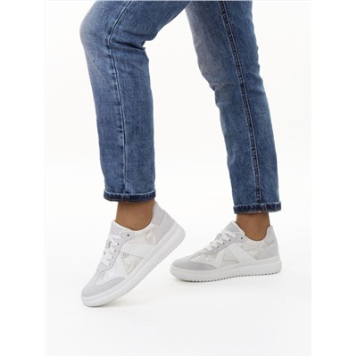 03-A1024-9 WHITE/LT. GRAY Полуботинки спортивные женские (натуральная замша,натуральная кожа)