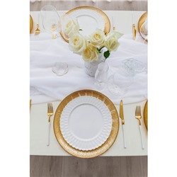 Тарелка подстановочная Magistro «Бурлеск», d=33 см, стекло, золотая