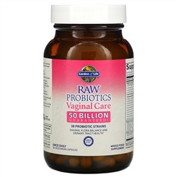 Garden of Life, RAW Probiotics, для восстановления микрофлоры влагалища, 50 млрд, 30 вегетарианских капсул