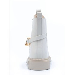 5267-2 WHITE Ботинки демисезонные женские (натуральная кожа, байка)