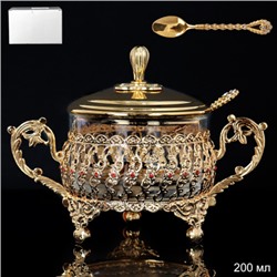 Сахарница 200 мл с ложкой / 210-1-Gold /уп 48/