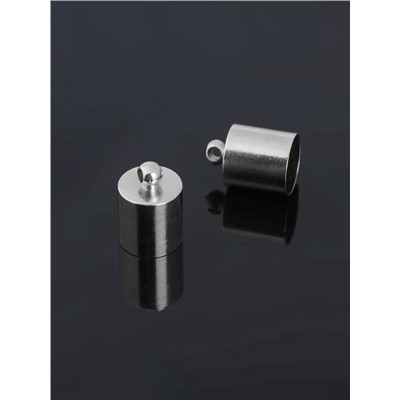 Концевик-шапочка, СМ-165, (набор 5 шт.), 1.2×0.8 см, d(вн.)=0.7 см, цвет серебро